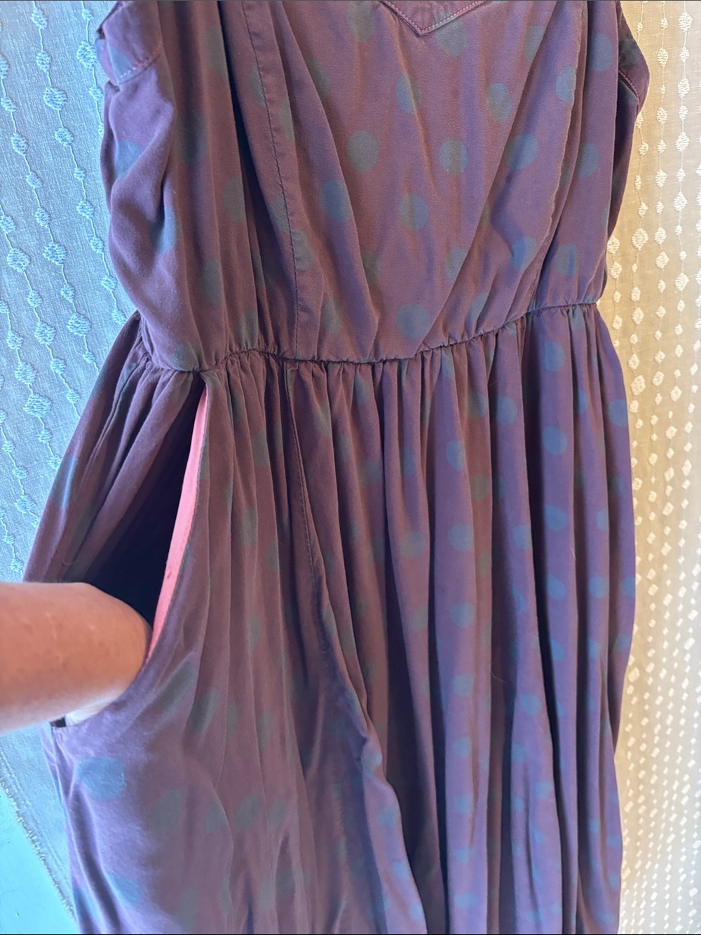 torrid Plum Midi Dress with Subtle Pattern - Picture 3 of 7